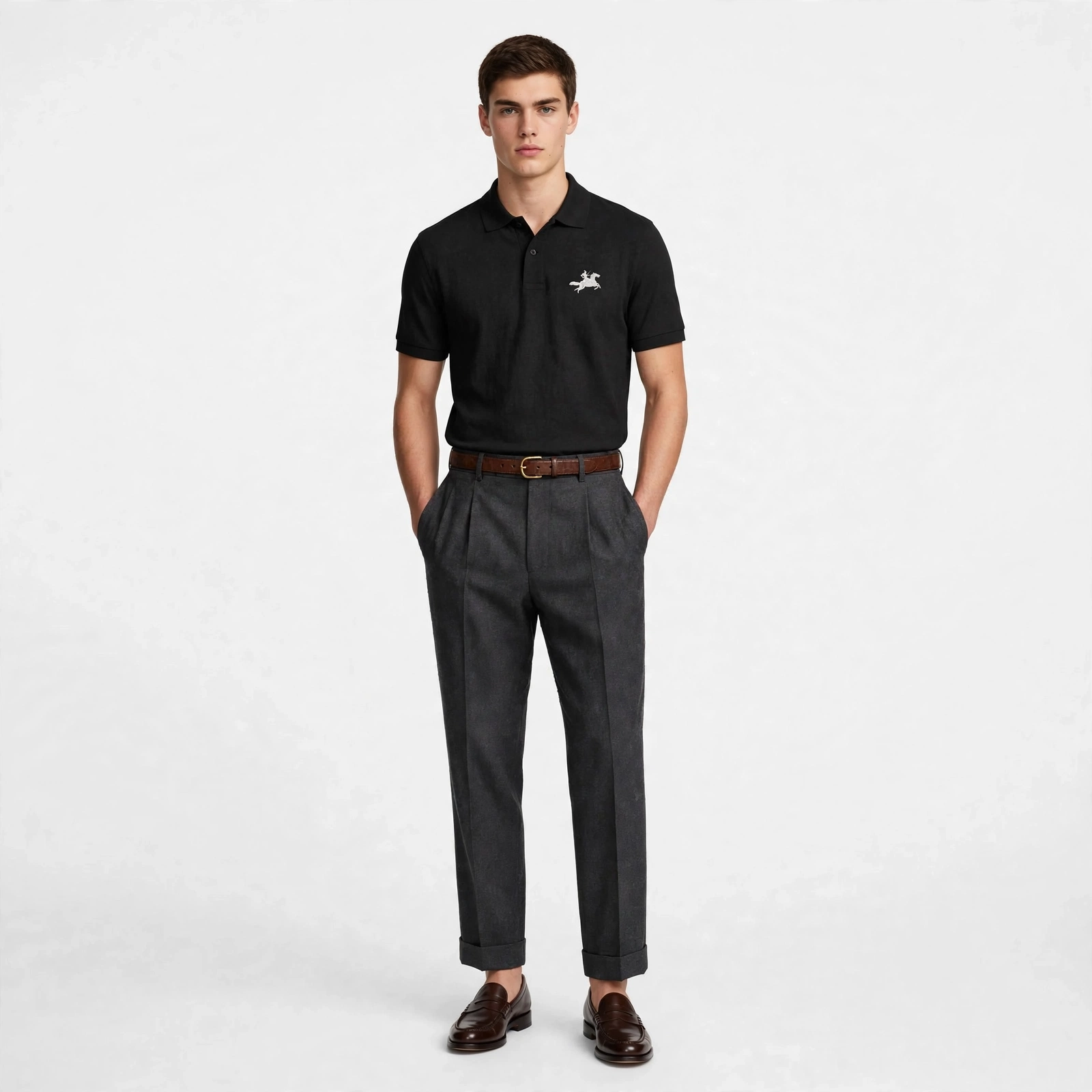 Crescaa Signature Polo - Black