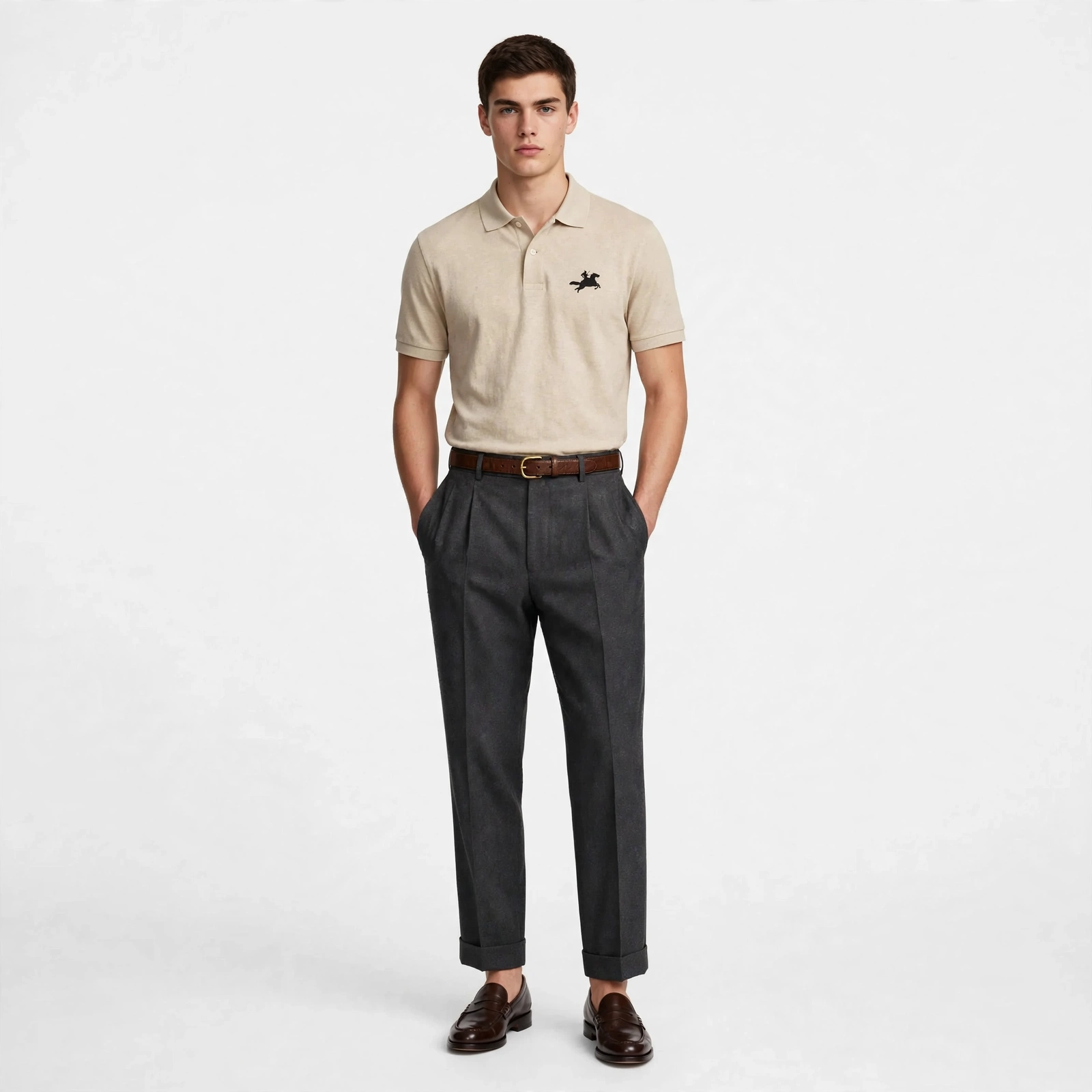 Crescaa Signature Polo – Sand Beige